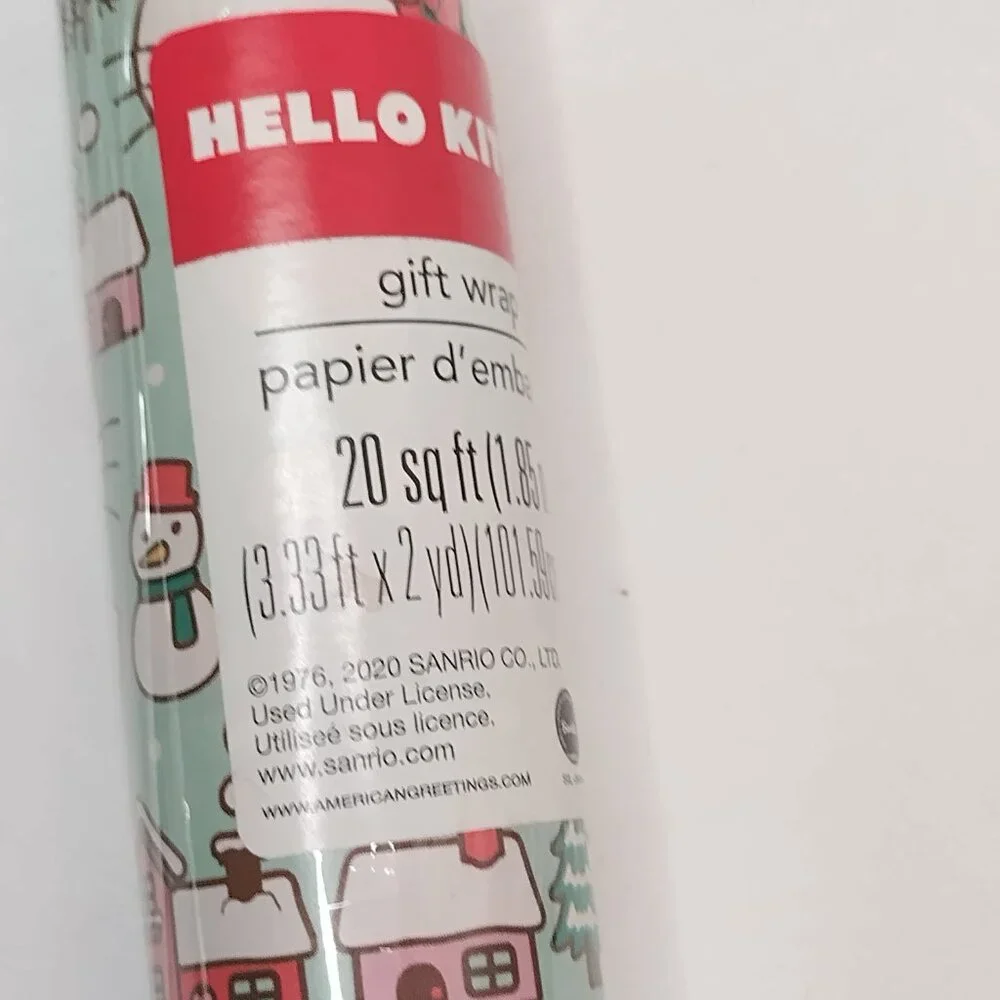 Hello Kitty by Sanrio Christmas Wrapping Paper 3ft x 2yds (20 sf) New in Package